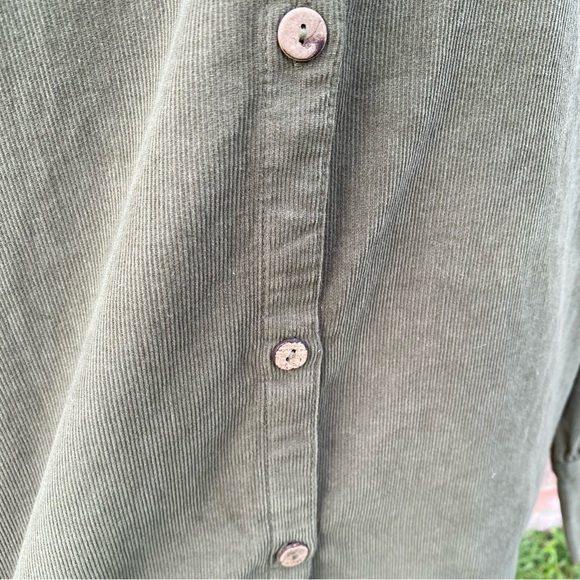 BNWT George Size 18 Khaki Green Cord Collared Top Blouse 100% Cotton Long Sleeve - Picture 9 of 13